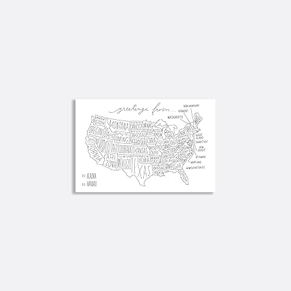 Facile Tigre De Carte Postale Packs Lot De 5 Us Map Amazon Fr Fournitures De Bureau