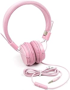 DURAGADGET Ultra-Stylish Kids Headphones with Microphone in Pink - Compatible with The Acer Aspire 1 A114-31-C4HH | Acer Aspire 1 A114-31-C5GM | Acer Aspire 1 A114-31-C8PT
