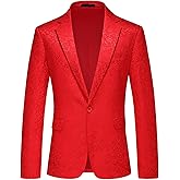 Rogers & Morris Blazer for Men Casual Slim fit Suit Jacket Paisley Chaqueta Floral Men's Sport Coat Party Dress