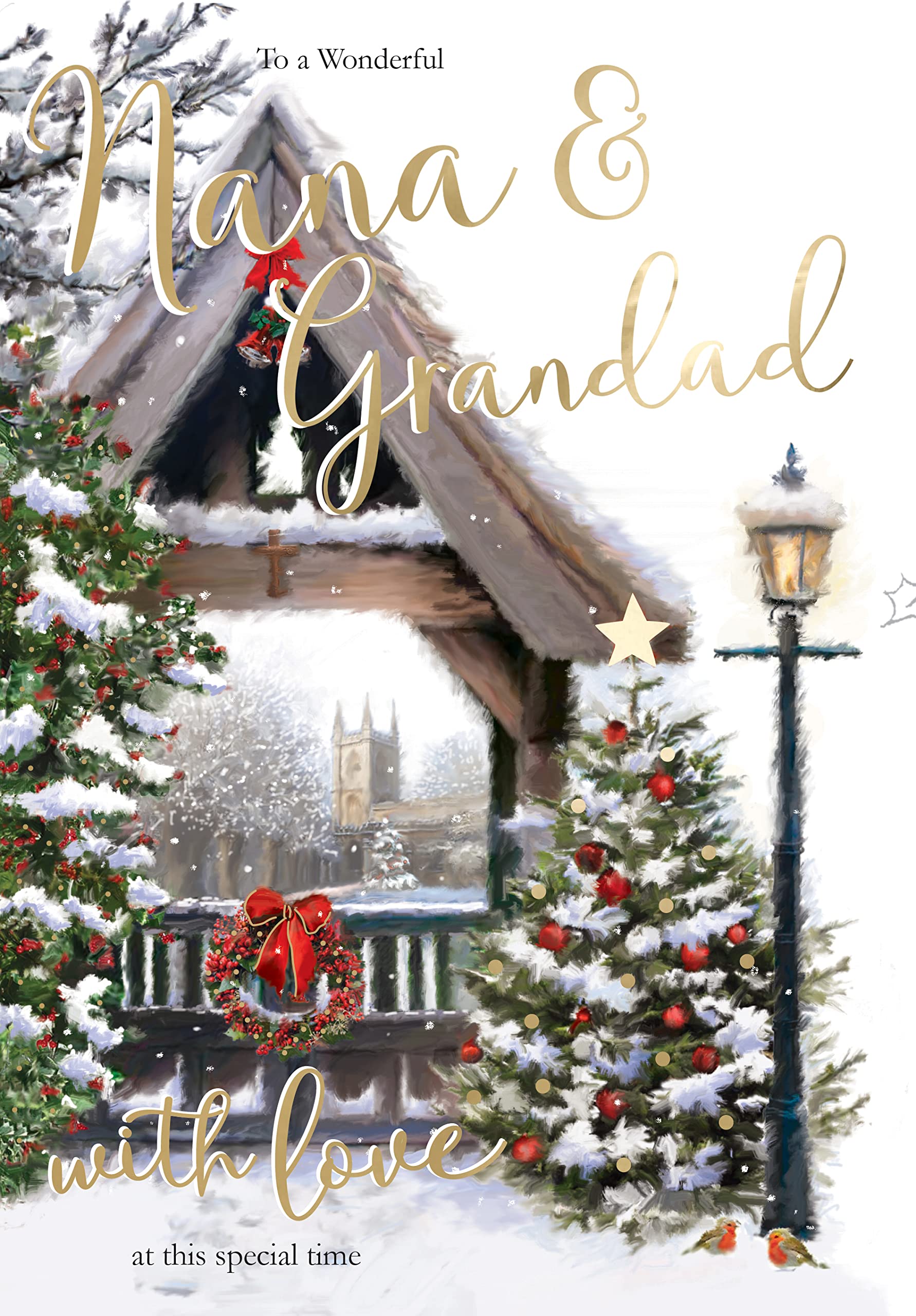 Nana & Grandad Singing Musical Christmas Card Xmas Sound of Christmas Range XSING004