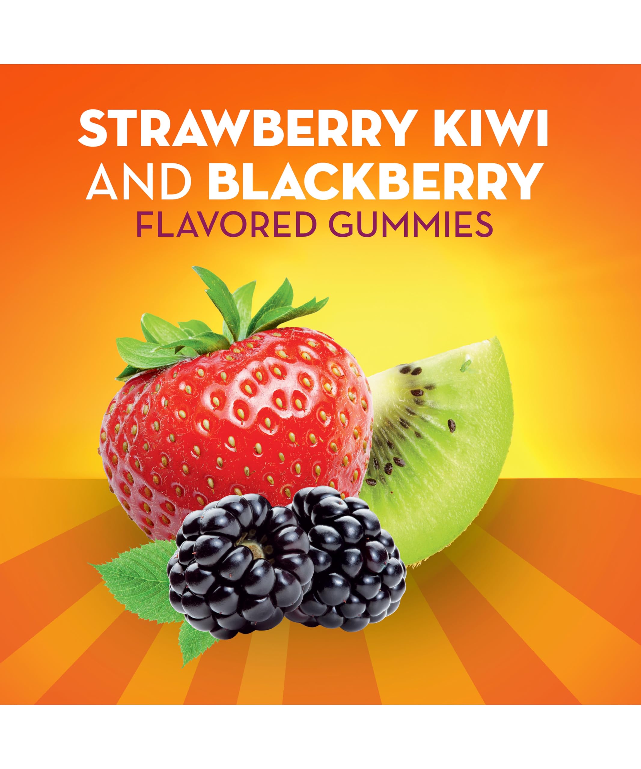 Metamucil Fiber Gummies for Adults with Probiotics for Bloating Relief, No Sugar Added Strawberry Kiwi BlackBerry Flavors, 5g Prebiotic Plant Based Fiber Supplement Blend, 90 Count