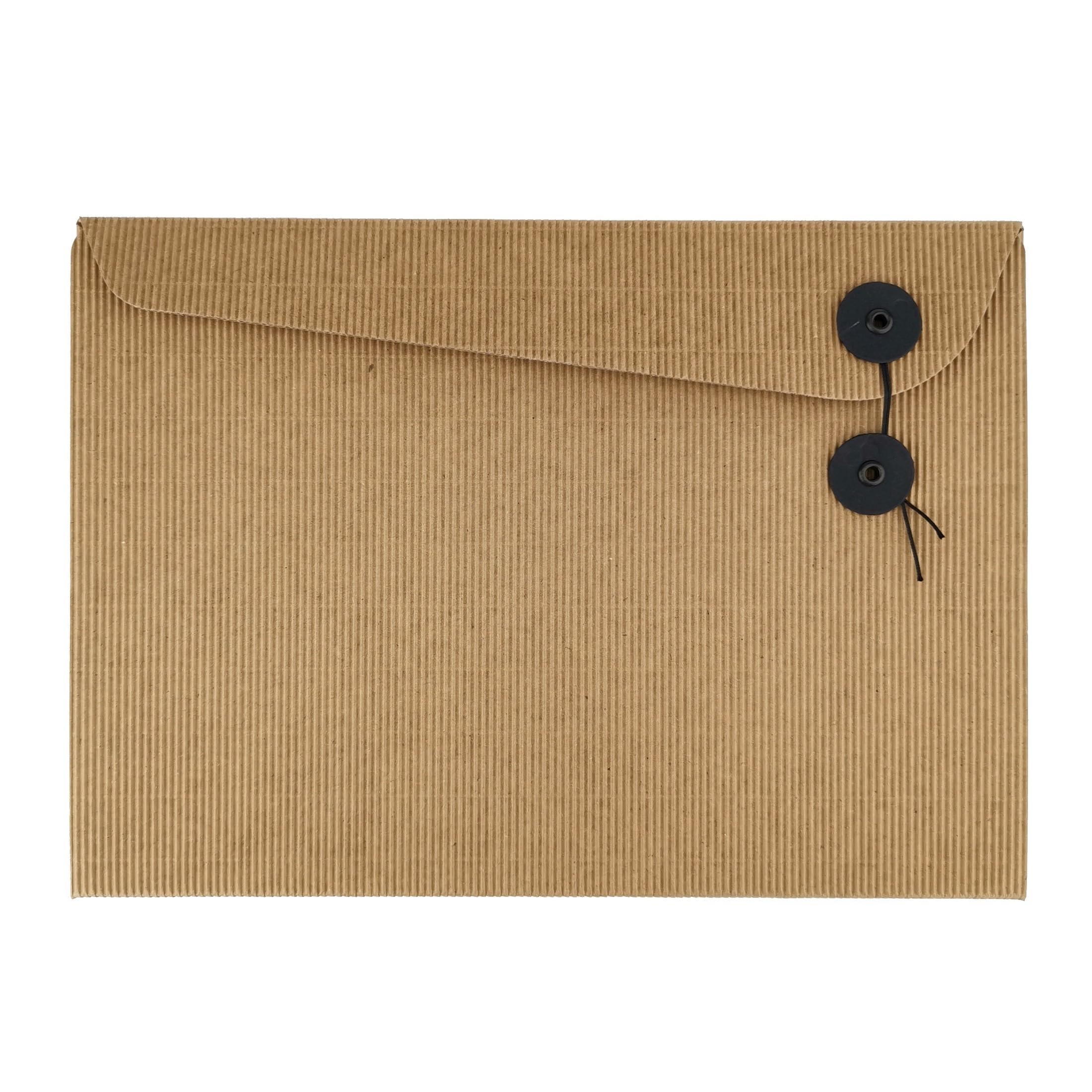 smart by Leviatan Smart Cardboard Portfolio Folders 6-Piece -Folder with Strap Closure for Safe Storage and Transport-Folder for Storing Documents Made of Beautiful Corrugated Cardboard,Natural Brown