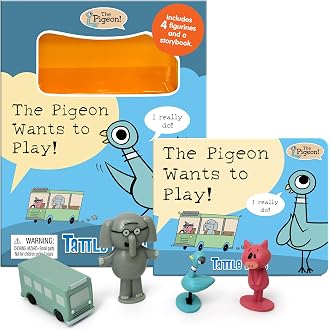 Hidden Pigeon Company Mo Willems Tattle Tales - Activity Books for kids, 12-page storybook, 4 figurines