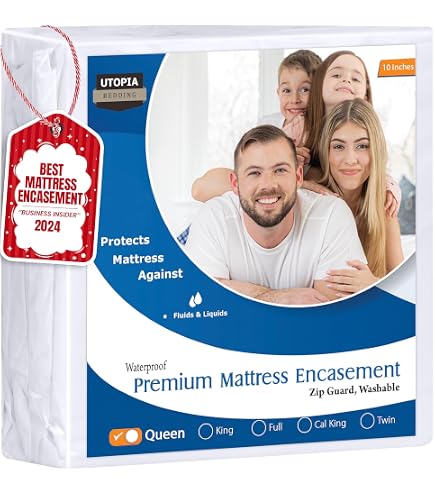 thumbnail image 2 of Waterproof Mattress Protector Queen (3/4/5/7/9/13Inches), High Profile Zippered Mattress Cover & Encasement, 6 Sides Wrapping Box Spring Cover 2 of 14