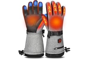 MADETEC Heated Gloves for Men Women,7.4V 22.2Wh Rechargeable Battery Electric Heated Gloves,Up to 10H Heating,Full Touchscreen Waterproof Ski Winter Gloves for Outdoor Skiing Hunting Hiking