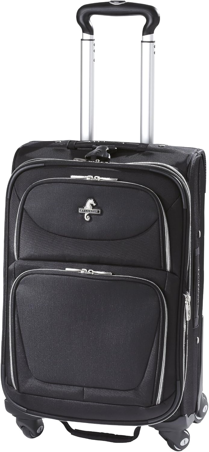 Atlantic Luggage Luggage COMPASS 2 21Inch Expandable Upright Spinner Suiter, Black