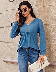 Zeagoo Blouse for Women Long Sleeve Tunic Tops