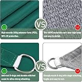 Yeahmart Triangle Sun Shade Sail 5x5x5m with Fixing Kit Green view 5