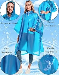 Borogo 2 Pack Rain Ponchos for Adults Reusable