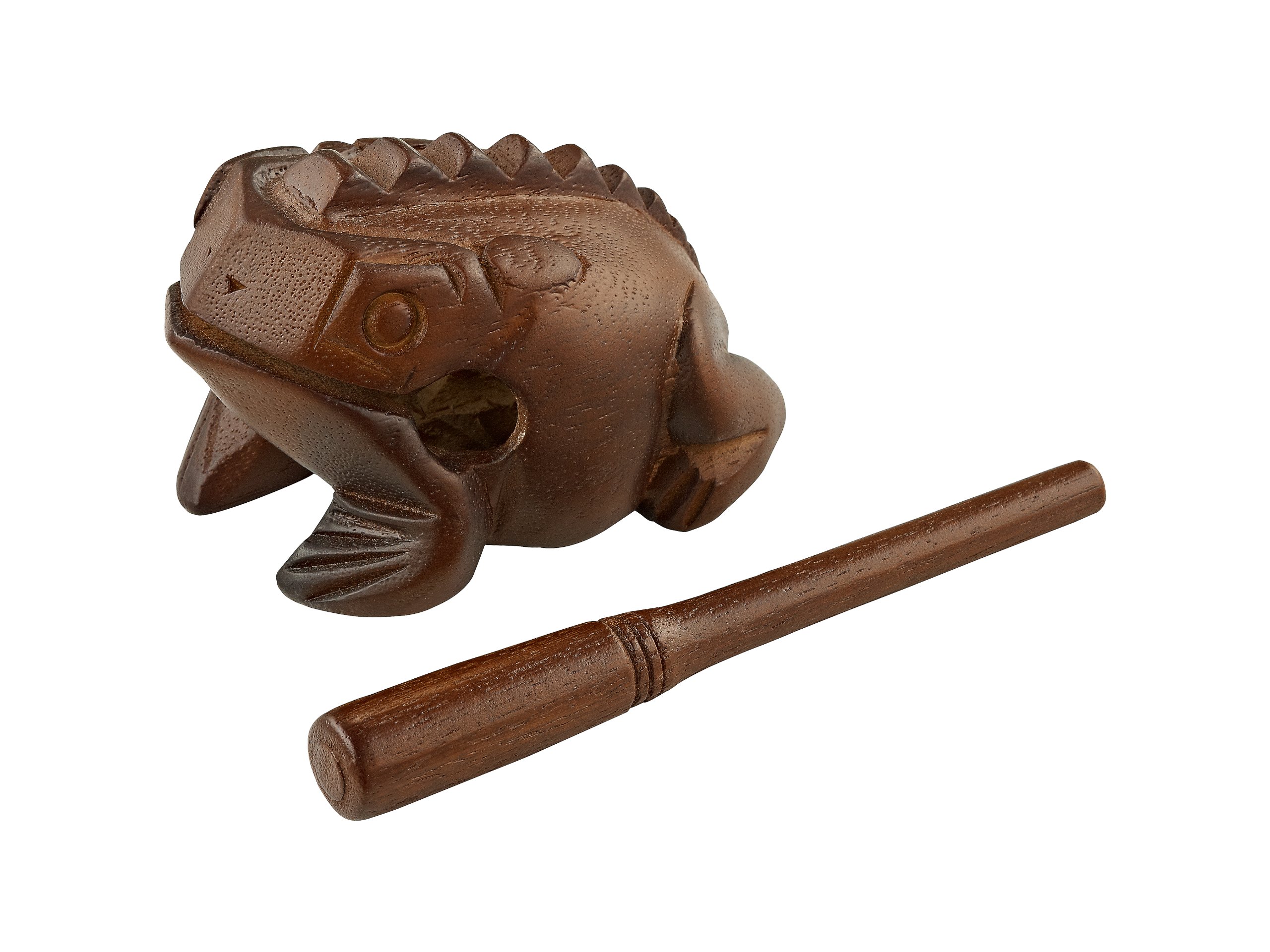 Meinl Percussion Wooden Frog Instrument - Medium-Large Guiro in Frog Shape - Including Wooden Scraper - Wood, Brown (FROG-M)