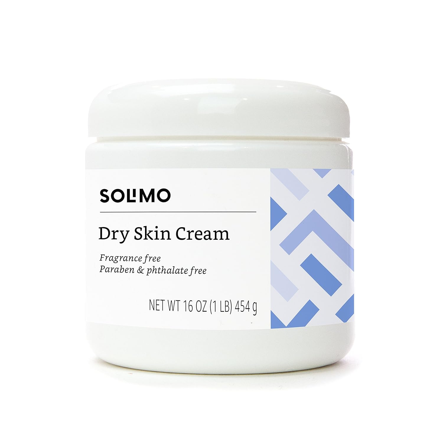 Amazon Brand - Solimo Dry Skin Cream, Fragrance free, Paraben free, Phthalate free, 16 Ounce