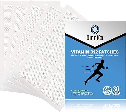 Omnico Vitamin B12 Patches 5000mcg Up To 7 Months Supply 30 Patches High Strength Transdermal Patches 100 Natural Ingredients Vegan Vegetarian Friendly Amazon Co Uk Health Personal Care
