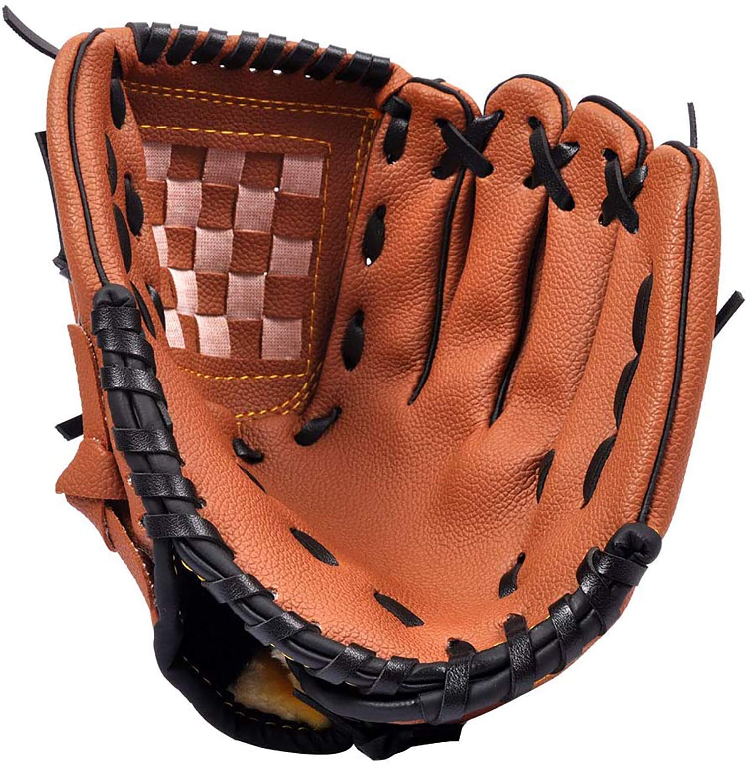 ZYYRSS Baseball Gloves 12.5 inch Sports Equipment PU Leather Catcher Training and Competition Baseball Left Hand Mitt for Youth Adults (Brown)