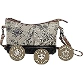 Myra Bag Floral Purses for Women - Canvas Floral Purse with Genuine Leather Accents, Casual Everyday Women’s Flower Bag