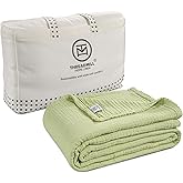 Threadmill King Size Muslin Blanket | 4 Layer Lightweight Gauze for All Seasons | Soft, Breathable, and Cozy Picnic Blankets | Lighweight Summer Blanket Fits Cal King Size Bed | Sage Green