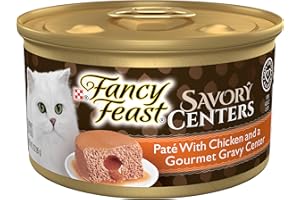 Purina Fancy Feast Savory Centers With Chicken Wet Cat Food Pate with Gourmet Gravy Center - (Pack of 24) 3 oz. Cans