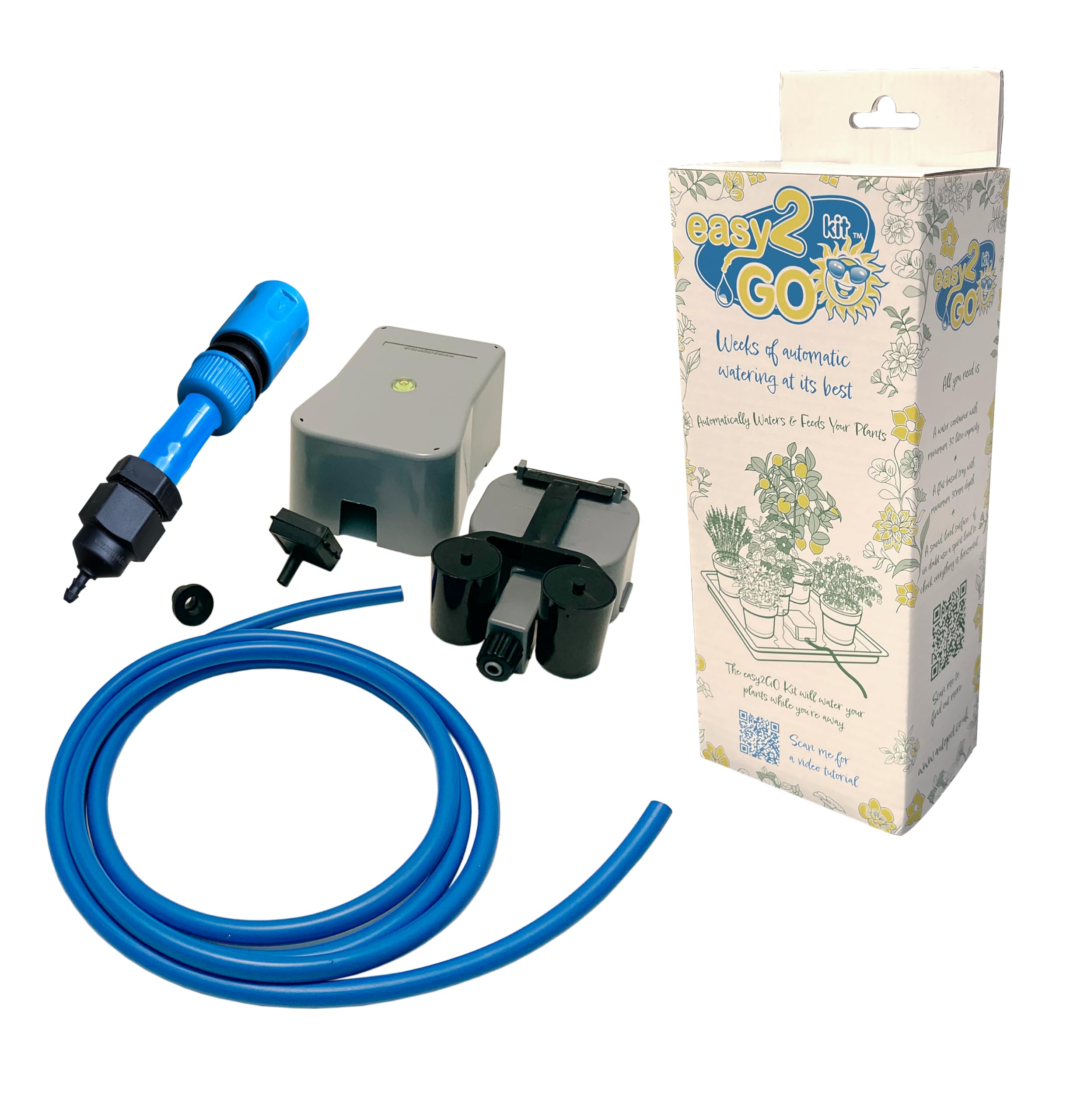 Easy2GO Kit Automated Potted Plant Watering System with Pipe and Fittings for Reservoir Connection Click-Fit Filter Power-Free No Mains Water Required