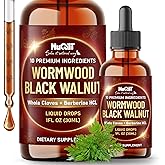 10in1 Wormwood Liquid Drops with Wormwood, Black Walnut, Whole Cloves, Berberine, Milk Thistle, Turmeric, Ginger, Milk Thistle and More - 30ml Liquid Drops for 30Days