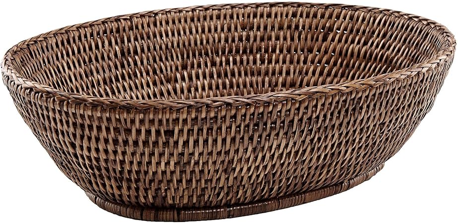 BUTLERS Salon Colonial Brotkorb aus Rattan, 29 x 23 x 9 cm - Brauner