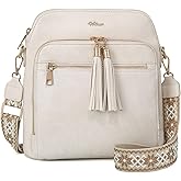 HILAEX Women's Leather Crossbody Bags Anti Theft Purses RFID Blocking Handbags Trendy Travel Adjustable Strap Tassel