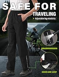 iCreek Women's Waterproof Rain Pants Packable