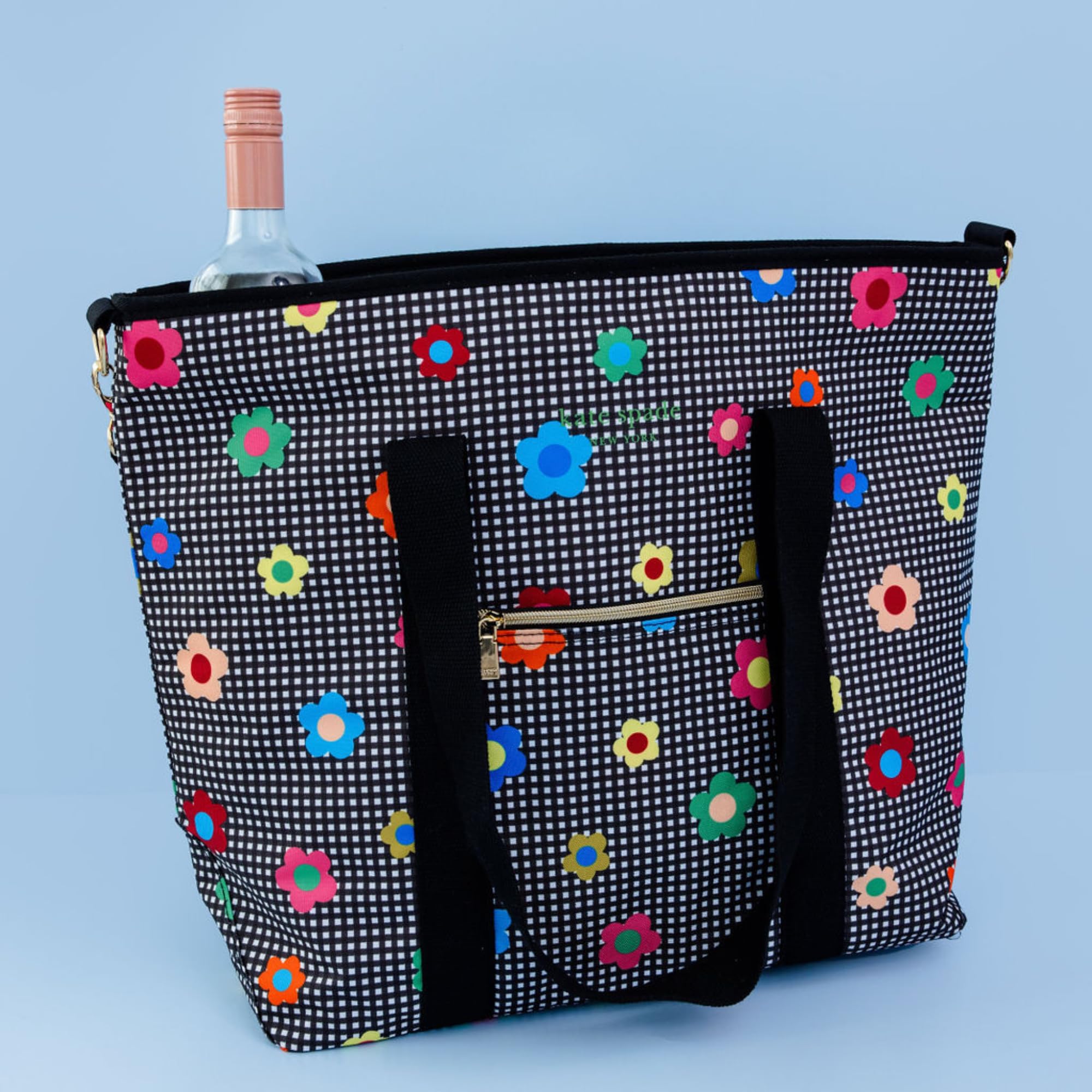 kate spade new york Large Capacity Insulated Cooler Tote Bag, Soft Sided Portable Beach Cooler with Shoulder Strap
