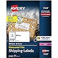 Avery Waterproof Labels with UltraHold Permanent Adhesive, 2" x 4", 500 Labels for Laser Printers (5523)