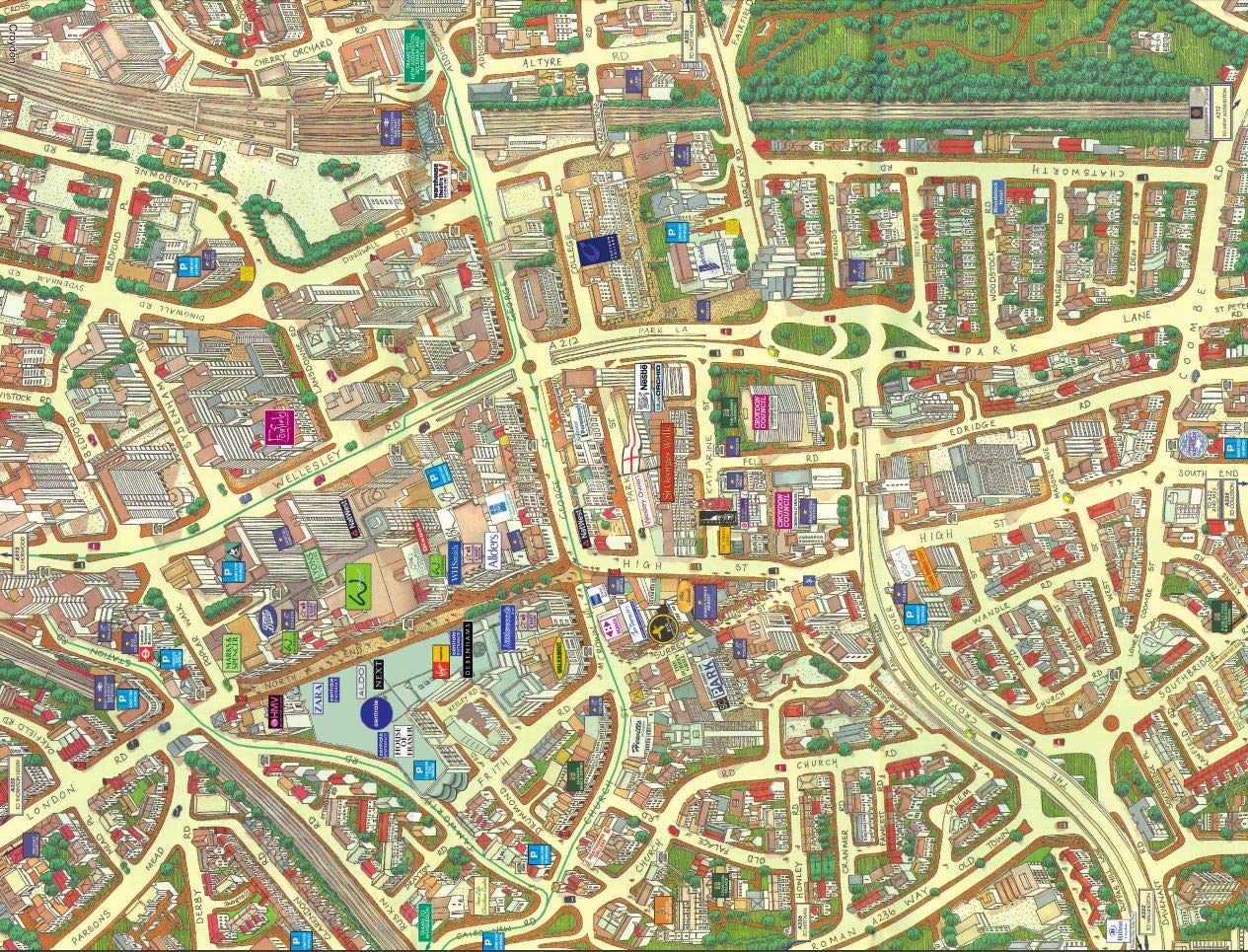 HPY Cityscapes Street Map Of Croydon 400 Piece Jigsaw Puzzle 470mm x 320mm (hpc)