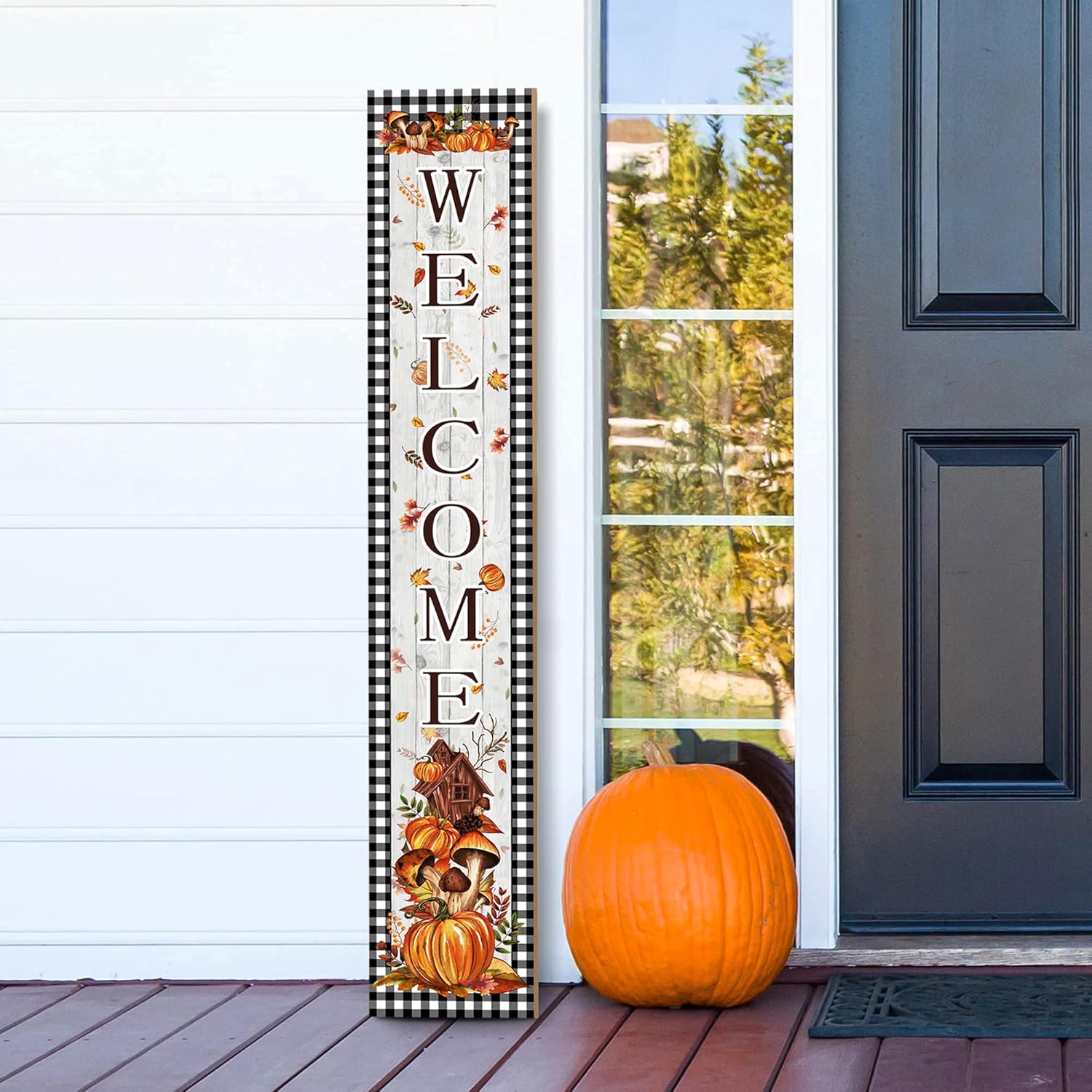 Yard Signs - Fall Welcome Porch Sign Thanksgiving Day Wooden Door Sign 47
