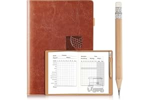 GLORIEROO Set for Dad Includes Golf Scorecard Book, Bag Tag with 5 Tees & Golf Club-Shaped Pen - Funny Birthday Present from Daughter, Son or Kids,Best Dad by Par