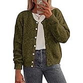 PRETTYGARDEN Fall Long Sleeve Cardigans for Women Trendy 2026 Lightweight Button Down Crewneck Loose Knit Sweater Clothes