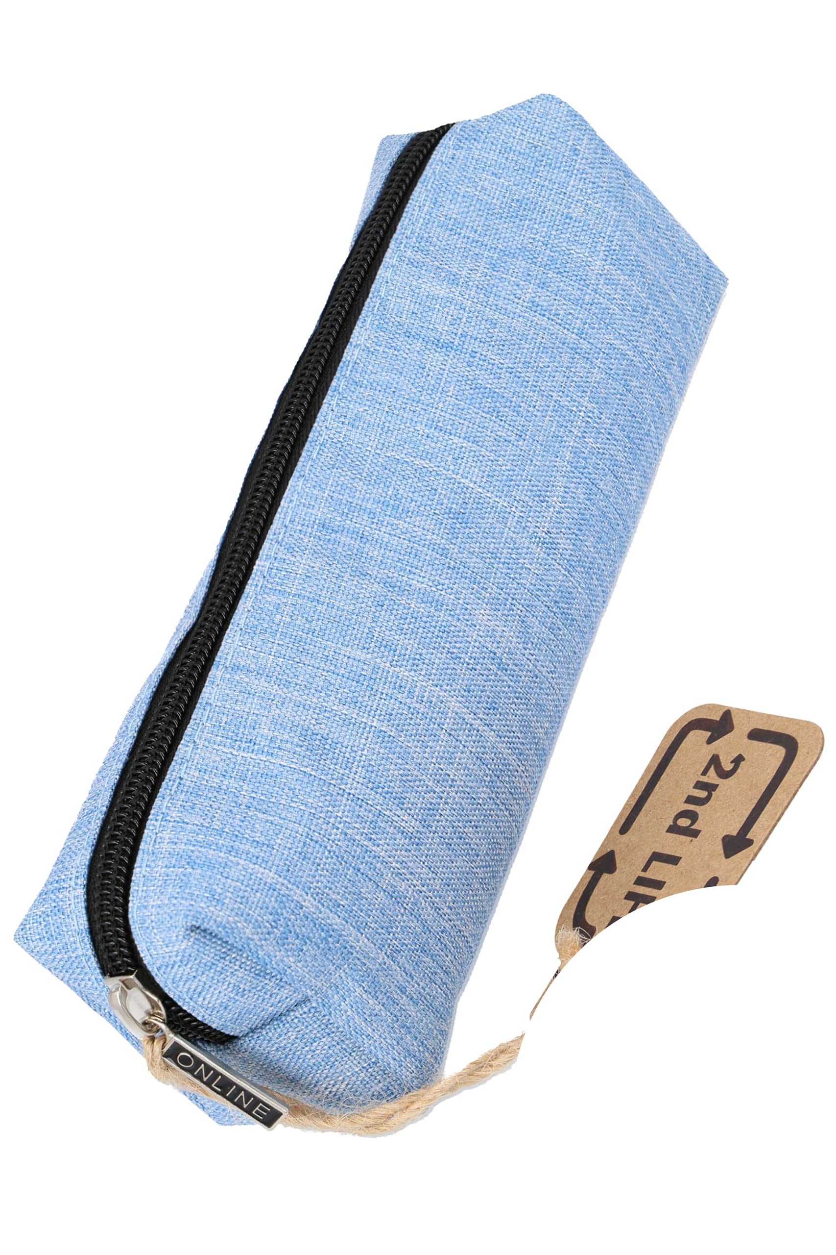Online 2nd Life Pencil Case, Blue, Material Made from Recycled PET for a Clean Environment, Dimensions 20 x 5 x 6 cm