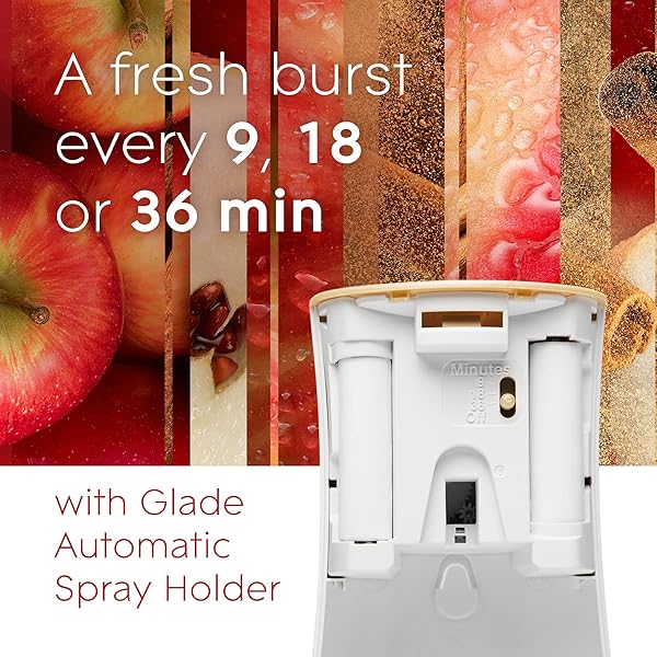 GLADE AUTOMATIC SPRAY REFILL, AIR FRESHENER FOR HOME AND BATHROOM, APPLE CINNAMON, 6.2 OZ