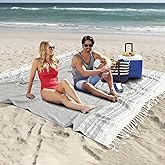 Giant Turkish Beach Towel Boho Beach Throw Blanket Anti Resistant Sand Free Quick Dry Lightweight Sandless Cloud Hawaii Honeymoon Travel Essentials Xl Big Huge Jumbo Women Summer Vacation Gift