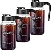 Spreccio Mason Jar Pitcher - Airtight & Leakproof Glass Pitcher with Lid, Perfect for Breastmilk, Cold Brew, and Sun Tea, 2 Quart (64 oz) Mason Jar with Pour Spout Lid