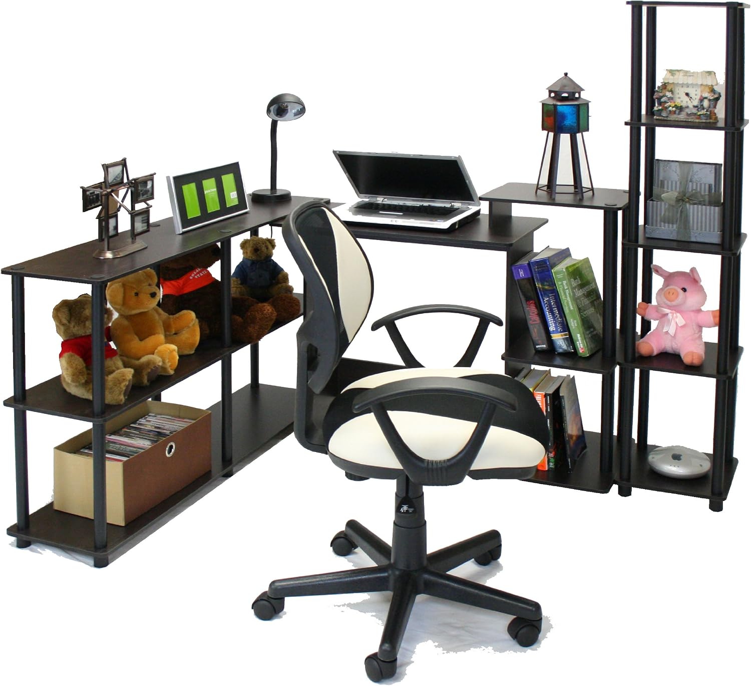 Furinno Efficient Home Laptop Notebook Computer Desk, Study Desk, Writing Desk, Black/Grey, 100.6 (W) x 85.3 (H) x 39.6 (D) cm - Image 5