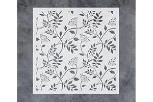 G GSS DESIGNS GSS Designs 16x16Inch Large Trailing Leaf Pattern Wall Stencil for Painting Botanical Leaves DIY Home Decor Stencils Stencils for Painting on Walls Wood Furniture Crafts