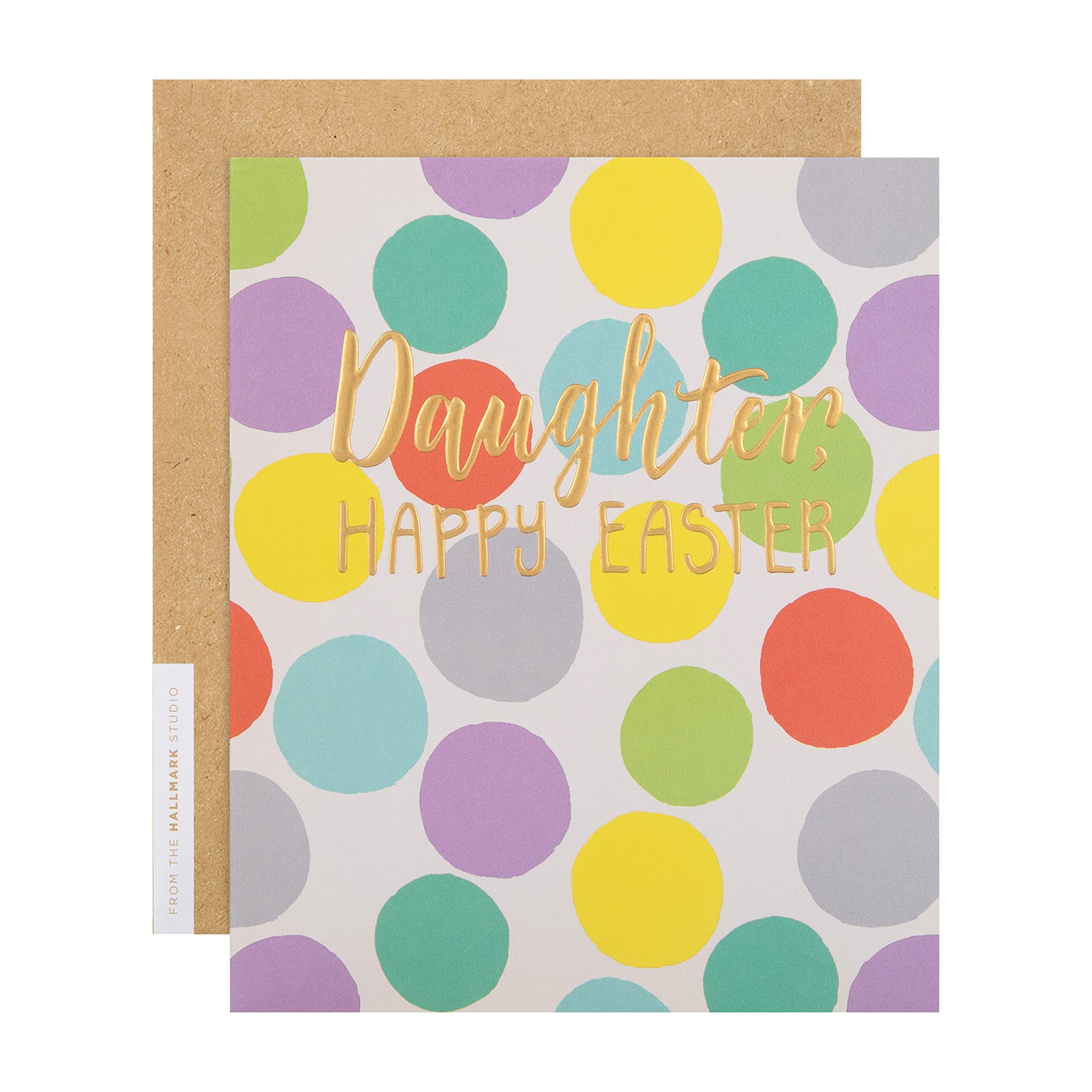 Hallmark Easter Card for Daughter, Easter Card, Colourful Spots Design, Yellow, Blue, Purple, White