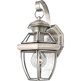 Quoizel Newbury Outdoor Wall Lantern, 12 Inch 1-Light Pewter Wall Sconce, French Country Exterior Wall Lantern Fixture, E26 B