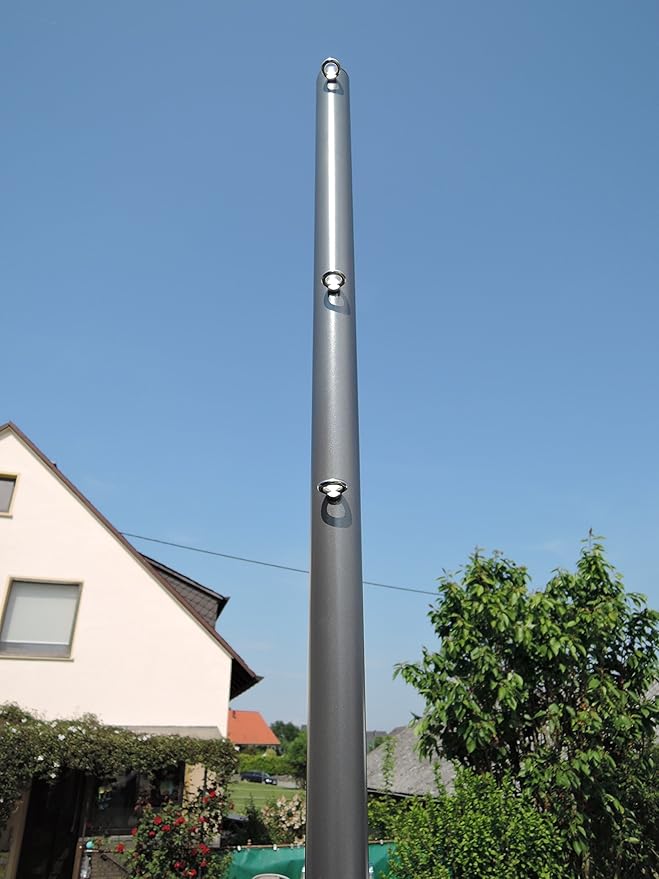 Sonnensegelmast Höhenverstellbar Sonnensegel Sonnensegelpfosten Anthrazit 3m ?60mm 6030/4-3