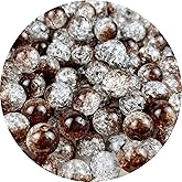 200pcs Crackle Acrylic Beads 10mm Crystal Round Crafts Bulk Spacer Beads for Jewelry Making Necklace Bracelet Earrings DIY Jewelry Decoration(Dark Coffee)