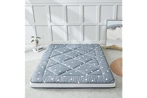 Heimorn Japanese Floor Mattress Futon Mattress, Thicken Sleeping Mattress Foldable & Portable Roll up Camping Mattress, Triangle Pattern Queen