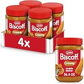 Lotus Biscoff Creamy Spread with Caramelised Biscuit Flavor 4jars of 56.4oz | Bulk pack of smooth spread &ndash; vegan, nut free, no added colours or flavors, great for stocking up