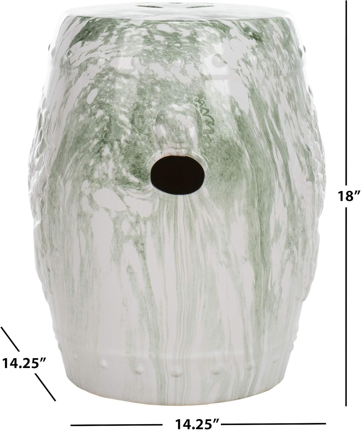 Safavieh Acs4565a Green And White Stool Garden Decorative Ceramic Seraphina Decorative Garden Stools High Quaity Www Klevering Com