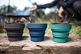 Lifeventure Silicon Ellipse Collapsible Mug Navy Blue Camping Travel view 4