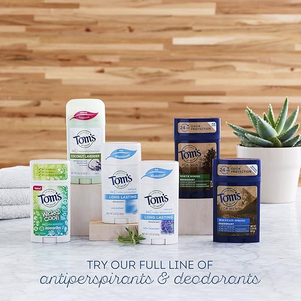 TOM’S OF MAINE LONG-LASTING ALUMINUM-FREE NATURAL DEODORANT FOR WOMEN, UNSCENTED, 2.25 OZ.