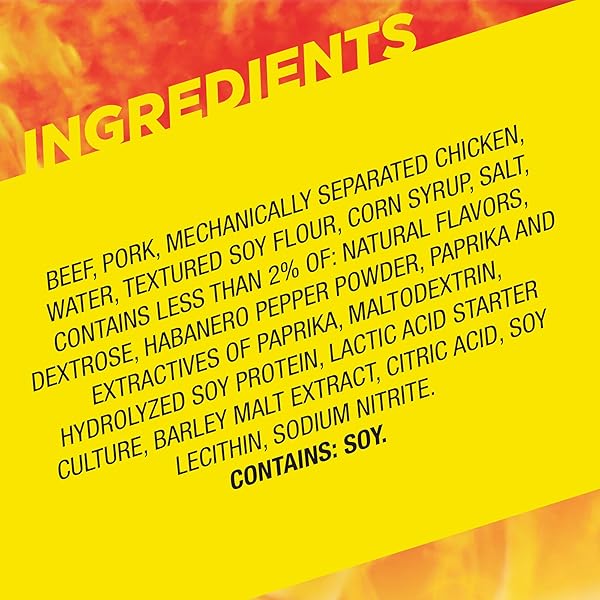 SLIM JIM GIANT SMOKED MEAT STICKS, HOT AF FLAVOR, 6G PROTEIN PER STICK, EASTER BASKET STUFFER FOR MEN, 0.97 OZ. (24 COUNT)