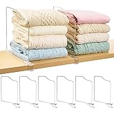 Vtopmart 8 Pack 12in Height Shelf Dividers for Closet Organization, Clear Plastic Closet Shelf Dividers of Upgrade Height for