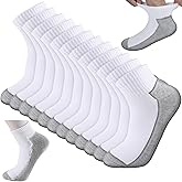 Chicingyou 12 Pairs Thick Ankle Padded Socks Men Cushioned Tennis Socks Cotton Blister Cushion Anklets Cushioned Ankle Stockings for Men Tennis Running Hiking Walking