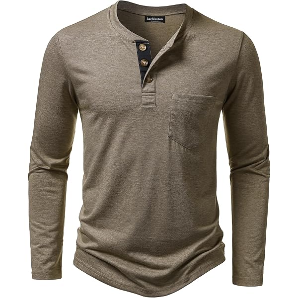 Comfort Style - Camicia Henley da Uomo Elegante